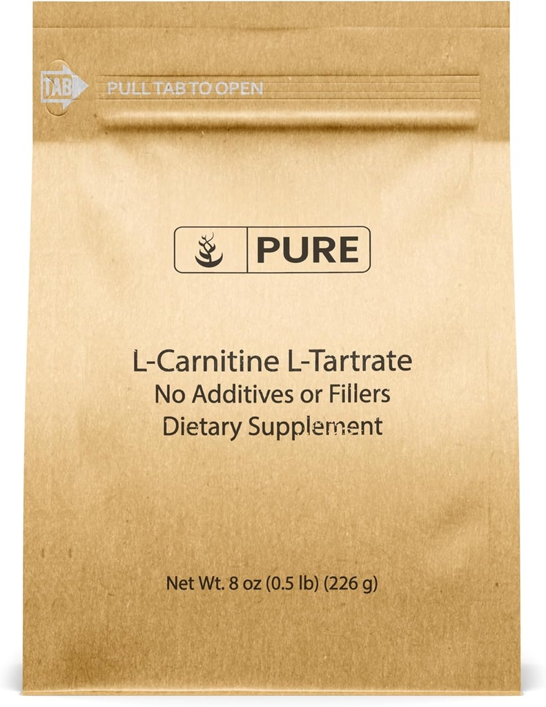 Pure Original Ingredients L-Carnitine L-Tartrate (8oz) Powder, Amino Acid Supplement, Lab-Verified