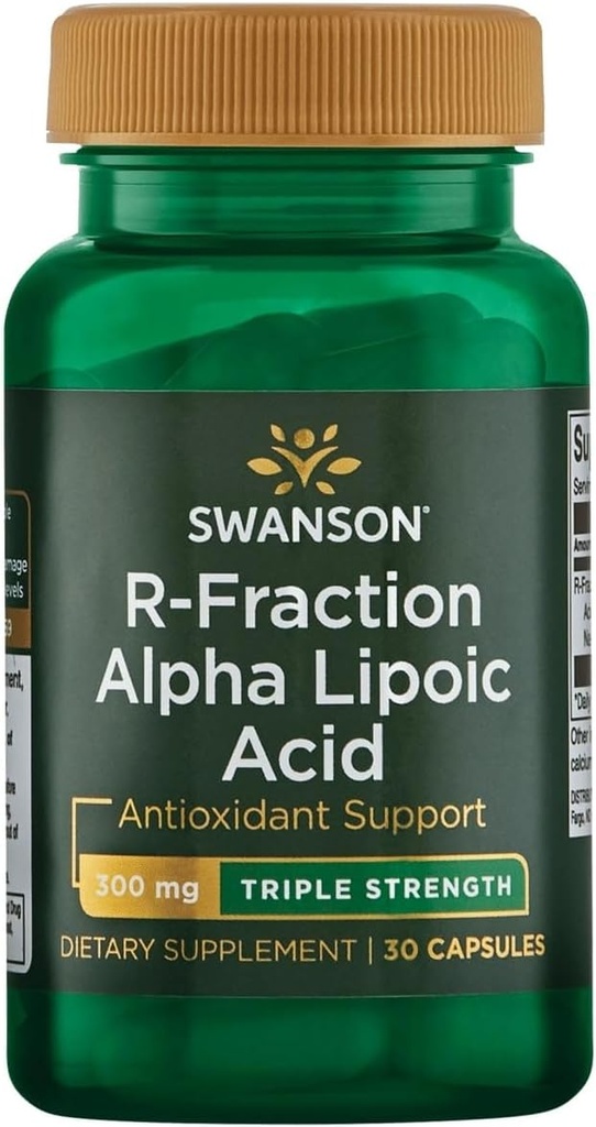 Swanson Triple Strength R-Fraction Alpha Lipoic Acid - Promotes Healthy Blood Pressure & Delivers Essential Nutrients - (30 Capsules, 300mg Each)
