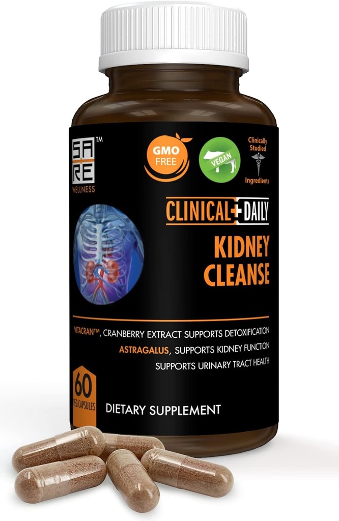 臨床毎日の草の腎臓の洗剤のDetoxの補足、クランベリー、Astragalus、女性及び人のためのぼうこうの健康のためのUva Ursiの丸薬- 60のビーガン カプセルが付いている有機性ビタミン