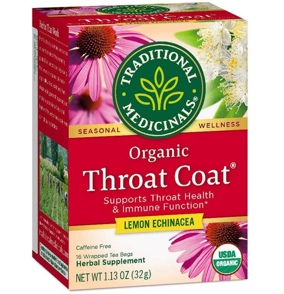 従来の薬用薬剤の有機性喉のコートのレモンEchinaceaの草の茶、サポート喉の健康(2のパック)