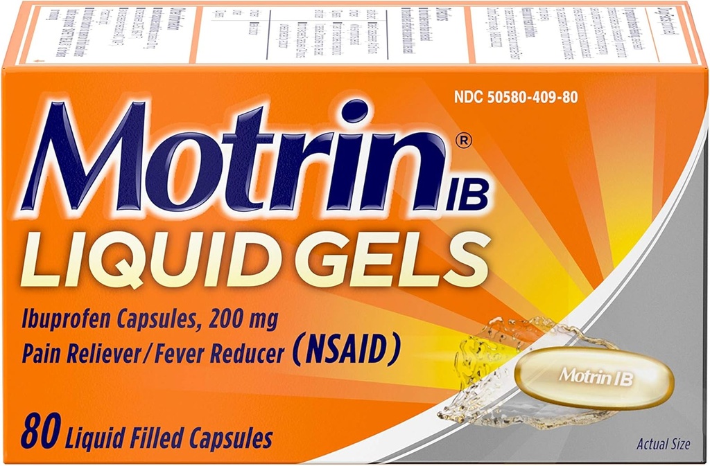 Motrin IB 200mg Ibuprofenの液体のゲルの痛みのReliever/Feverの減力剤のための痛み及び苦痛、80のct