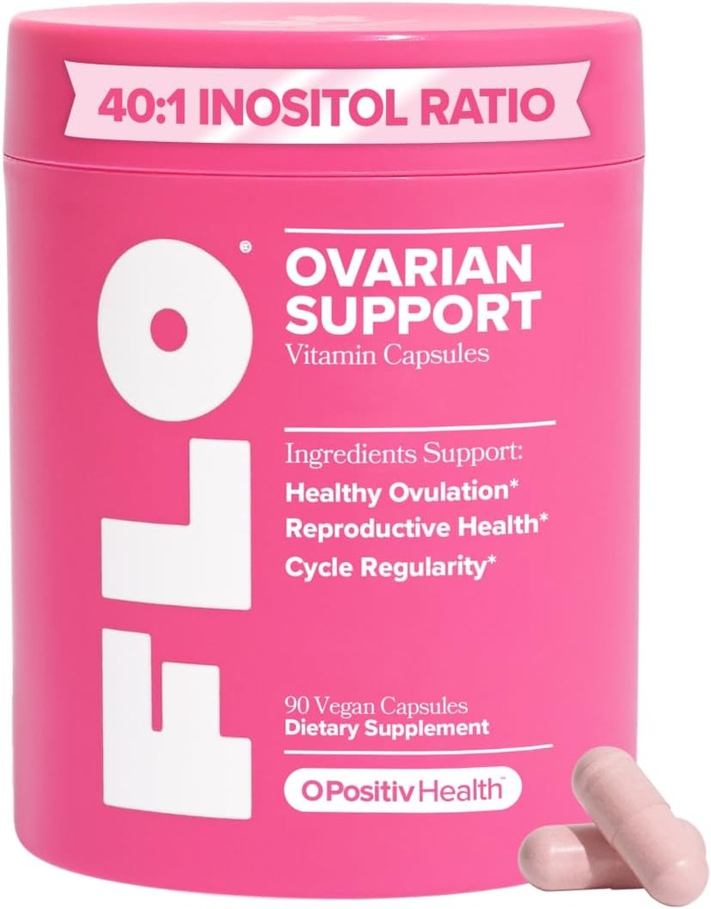 O Positiv FLO Ovarian Health Support - 女性のためのホルモンバランス, DIMとサプリメント, Myo&D-Chiroイノシトール, 葉酸 - 健康な排卵をサポート, サイクルレギュレーション - 30 サービング