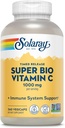 SOLARAYスーパーバイオ緩衝ビタミンC 1000mg、二段、Bioflavonoids、免疫サポートサプリメント付きタイムドリリースビタミンC - 高吸収、ビーガン、60日保証、180サービング、360ベジキャップ180