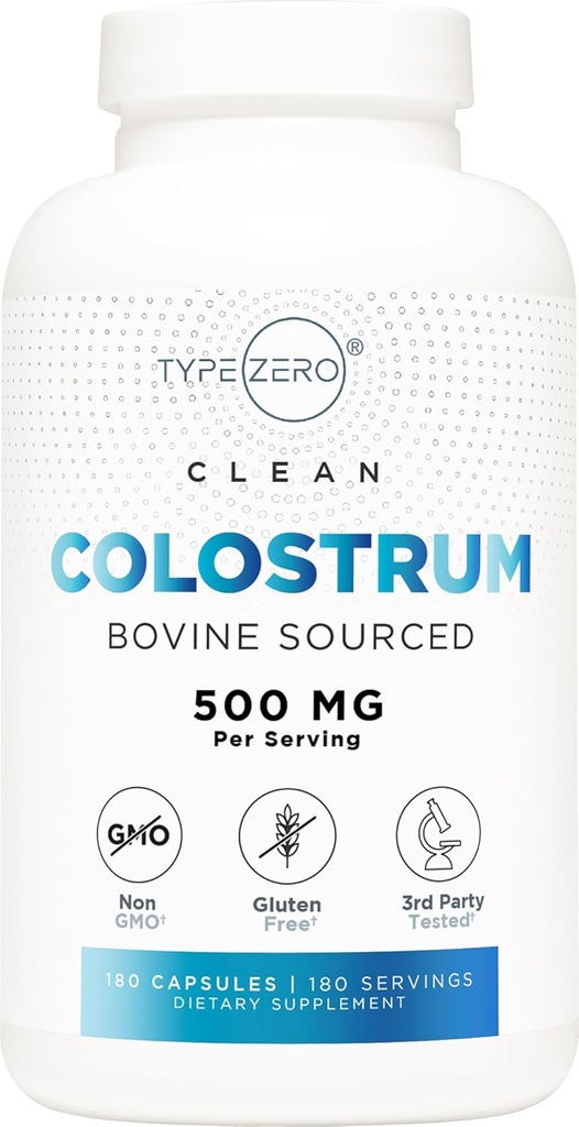 タイプゼロのColostrumの補足(500mg) 180のカプセル - 牛の出典、非GMO、グルテンフリー
