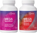 Microbiome Labs 心の健康サポート バンドル - MegaSporeBiotic Spore ベースの Probiotic サプリメント (60 カプセル) + MegaQuinone K2-7 ビタミン K サプリメント (60 カプセル)