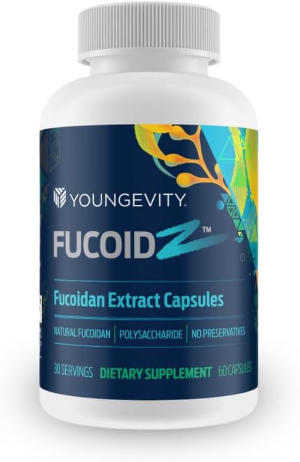 Youngevity FucoidZ - 純粋な有機マリテックフコイダンエキス&コファクタ(ビタミンC、亜鉛、エルダーベリー+植物ブレンド) - 免疫サポート - 超抗酸化剤 - 60カプセル