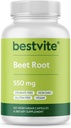 Beet Root 550mg per Capsule (120 Vegetarian Capsules) - No Stearates - No Maltodextrin - No Fillers - Vegan - Non-GMO - Gluten Free