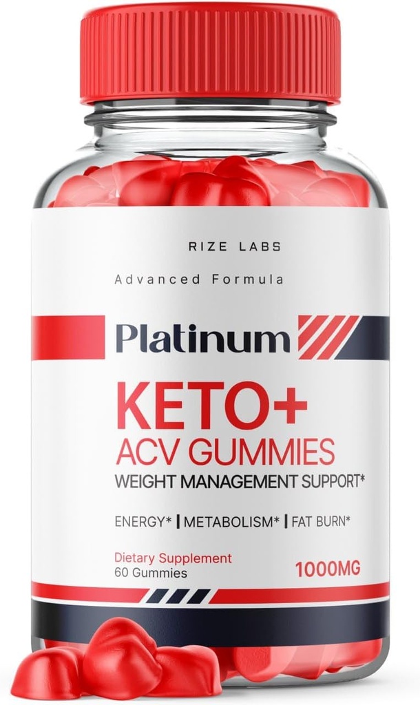 rize labs Platinum Keto AVC Gummies for Advanced Weight Loss, Supplement for Maximum Strength Gomitas (60 Gummies)