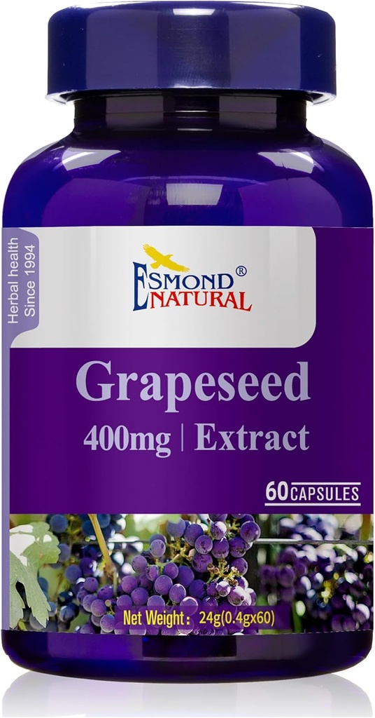 Grapeseed のエキス(ヘルプスは酸化防止健康を維持します)、GMP、米国でなされる自然なプロダクト アスン- 400mg、60 カプセル
