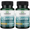 Swanson Ajipure L-Serine - 脳の健康と神経系機能をサポートするアミノ酸サプリメント - 認知機能を促進する天然式 - (60ベジギーカプセル、500mg各)(2パック)