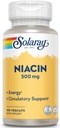 SOLARAY Niacin 500mg、ビタミンB3 | 皮膚健康・神経系・循環型サポート | 100ct