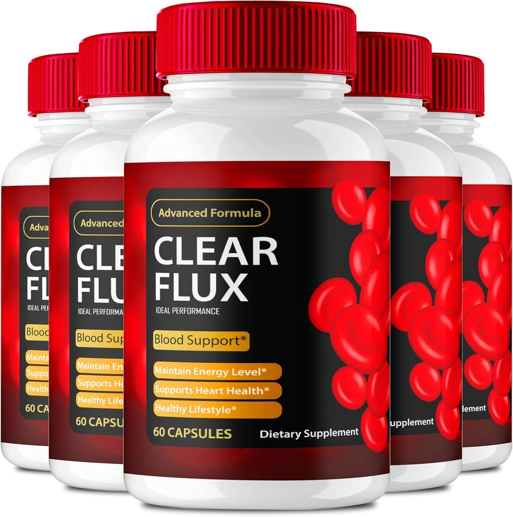 Clear Flux Supplement, Super Boost Clear Flux Supplement, Clear Flux Pills, Official Formula, Premium Support to Maintain Stable Levels & Healthy Circulation, Clear Flux Health Reviews (5 Pack)