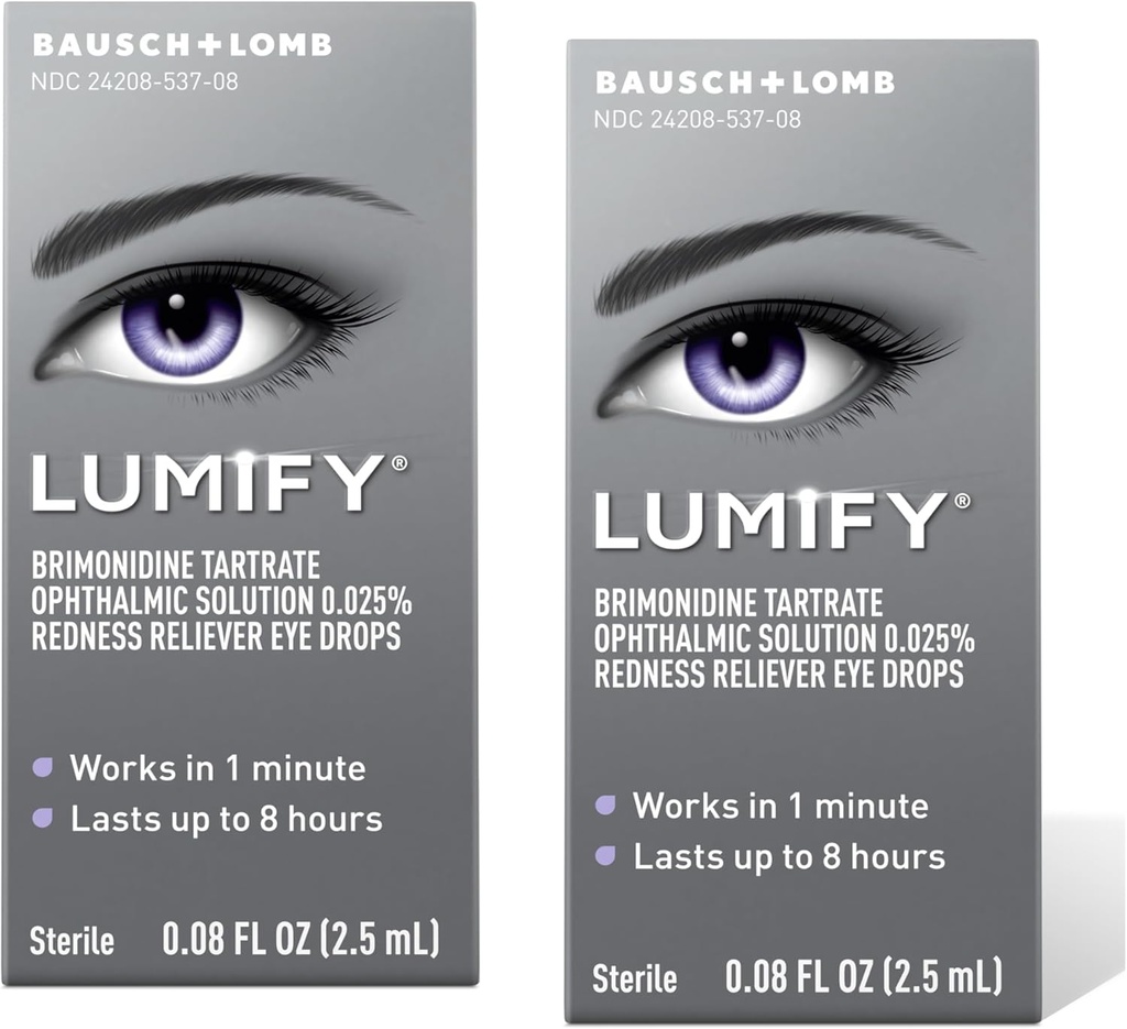 LUMIFYの赤みのRelieverの目の低下0.08のflのoz (2.5のmL)のパック2