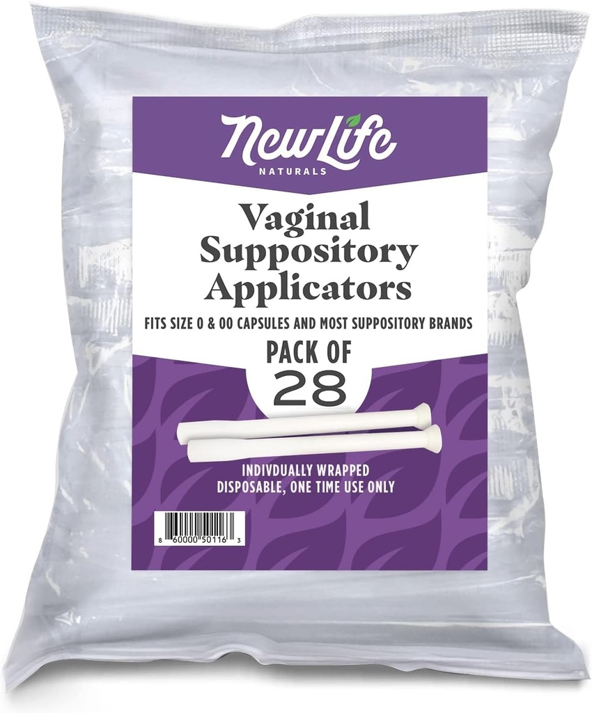 Disposable Plastic Vaginal Suppository Applicators: Individually Wrapped Suppository Applicator for Women - Fits Most Boric Acid Suppositories, Pills, Tablets and Size 0 and 00 Capsules - 28 Pack