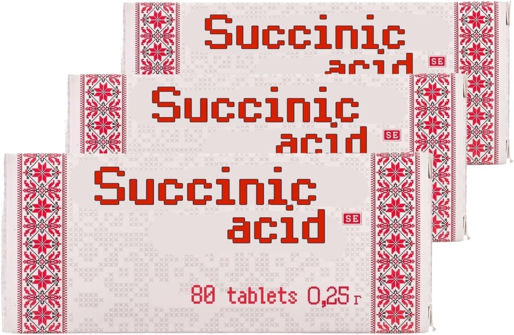 3 x Succinic 酸アンバー酸 80 錠 - 合計 240 錠