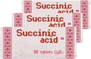 3 x Succinic 酸アンバー酸 80 錠 - 合計 240 錠