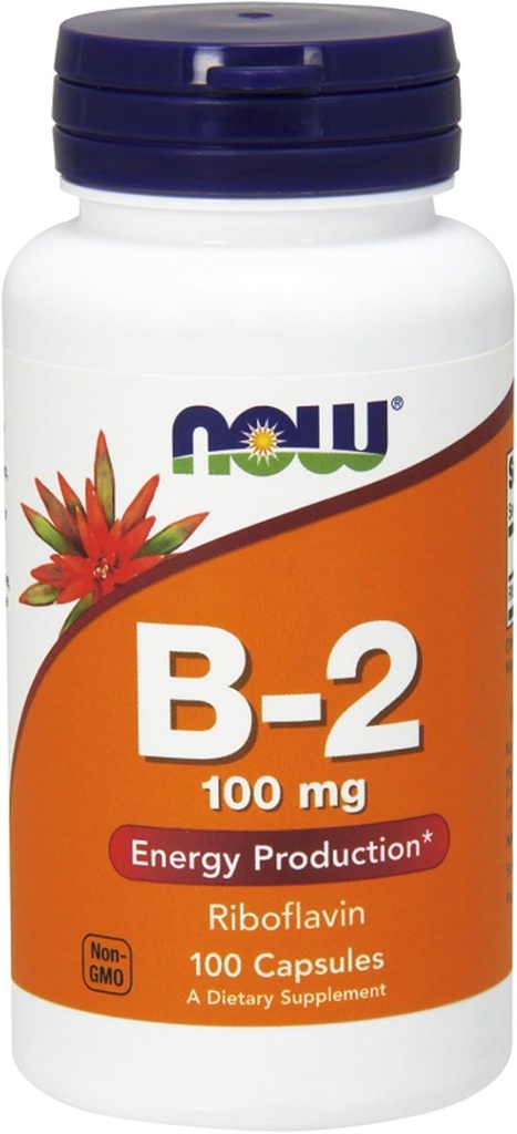 NOWビタミンB-2(リボフラビン)100mg、100カプセル(3パック)