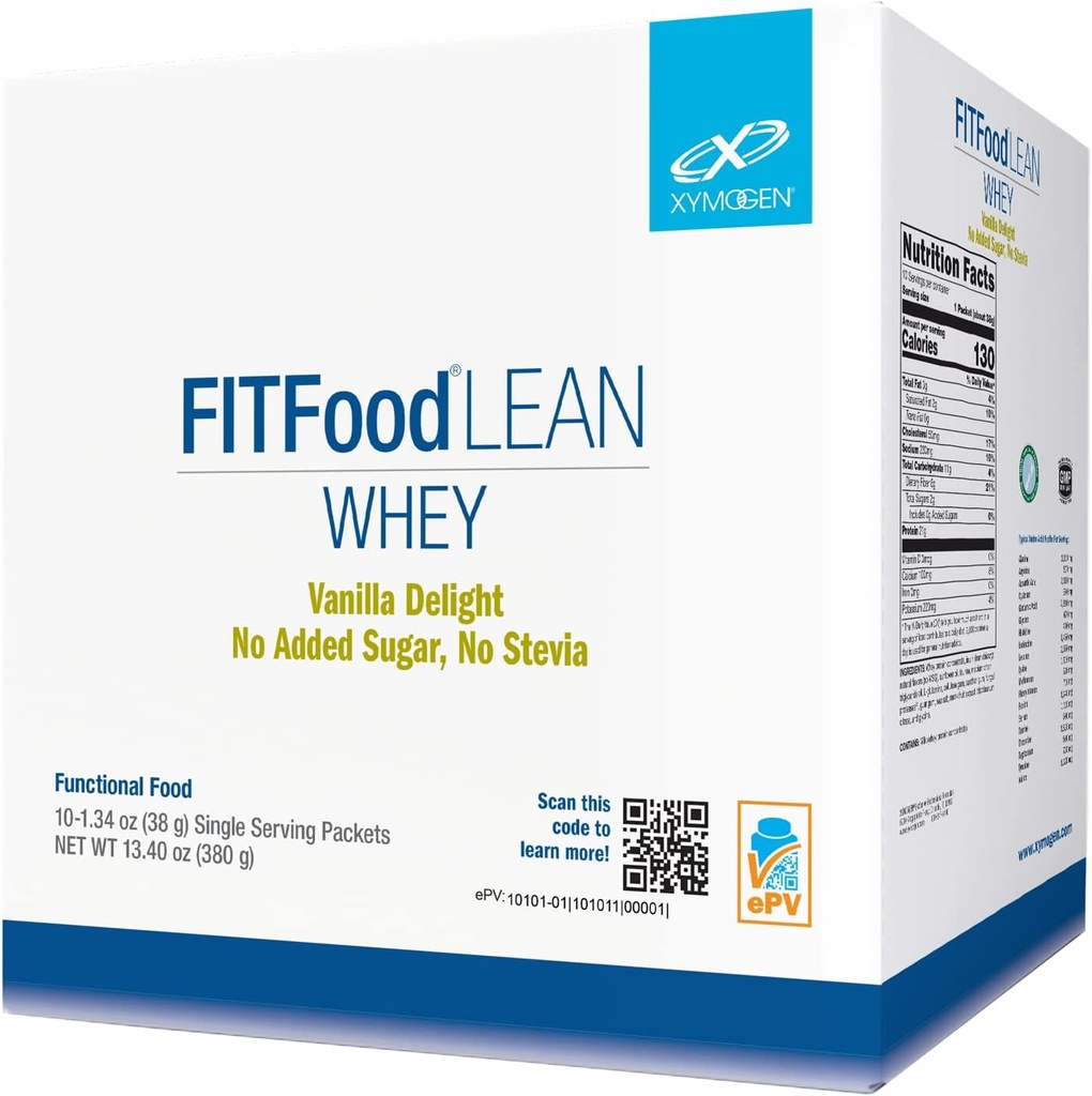 XYMOGEN FIT食品リーンウィーは砂糖、ステビアなし - 自然な免疫グロブリンとBioActiveウィープロテインパウダー - 健康な体組成、免疫健康、トレーニング - バニラ(10パケット)をサポート