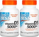 医者のベスト(2パック) ビタミンD3、125 mcg (5000 IU)、360 Softgels