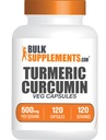 BulkSupplements.comターメリック500mgエキスカプセル - クルクミンサプリメント、ターメリッククルクミン - グルテンフリー、120ベジカプセル(パッケージ1)