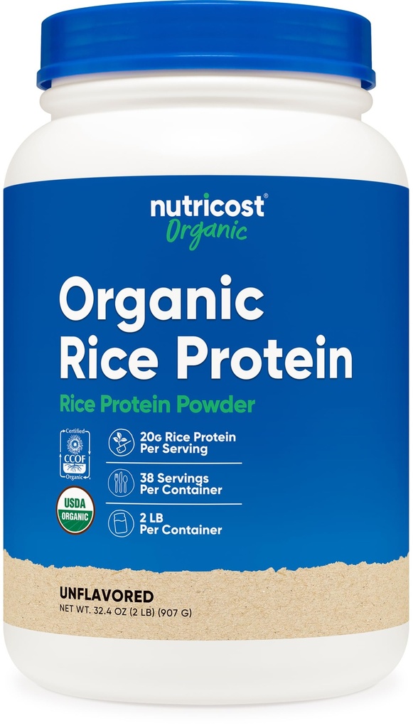 Nutricostオーガニックライスプロテインパウダー(2LB) - グルテンフリー、非GMO(玄米)