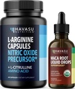 HAVASU NUTRITIONオーガニックマカルート液体ドロップ(60サービング)&LアルギニンLシトルリンサプリメント(30サービング)