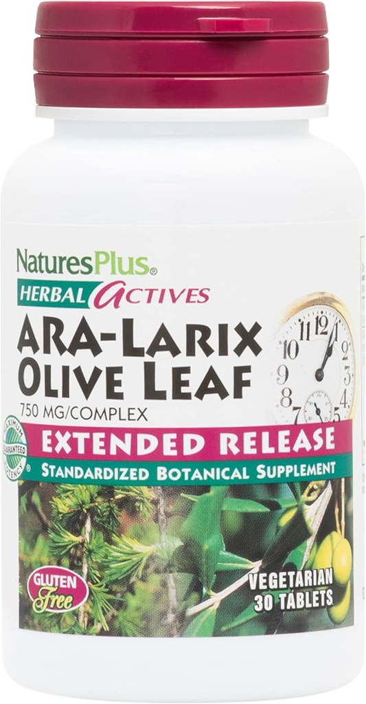 NaturesPlusハーブ活動 ARA Larix Olive Leaf - 30錠 - 免疫サポートサプリメント、拡張リリース植物コンプレックス - ベジタリアン、グルテンフリー - 30サービング
