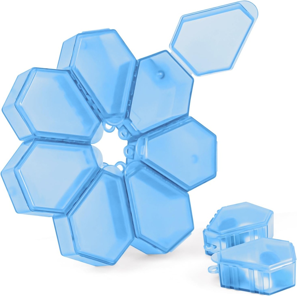 7-in-1トラベルピルオーガナイザーセットには、7つの小さなピルボックスコンポーネントが含まれており、円形大型ピルボックスに組み立てられます。各小さなピルケースコンポーネントは別々に使用できます(1パックブルー)