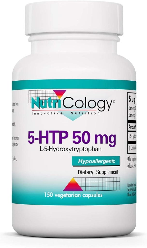 栄養学5-HTP 50mgサプリメント - 男性と女性のためのセロトニン、睡眠サポート、L-5-Hydroxytryptophan、ピュア、ベジタリアンカプセル - 150カウント