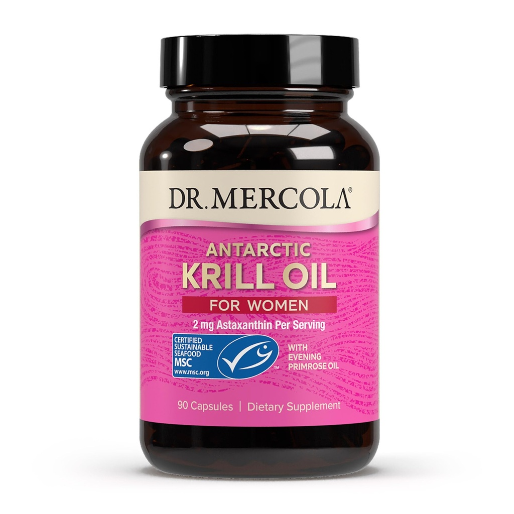 女性のためのMercola Krillオイル - 2 mgアスタキサンチン - MSC認定サステナブル - Omega-3s - Non-GMO、グルテンフリー&大豆フリー - 90カプセル(30のサービング)をサポート