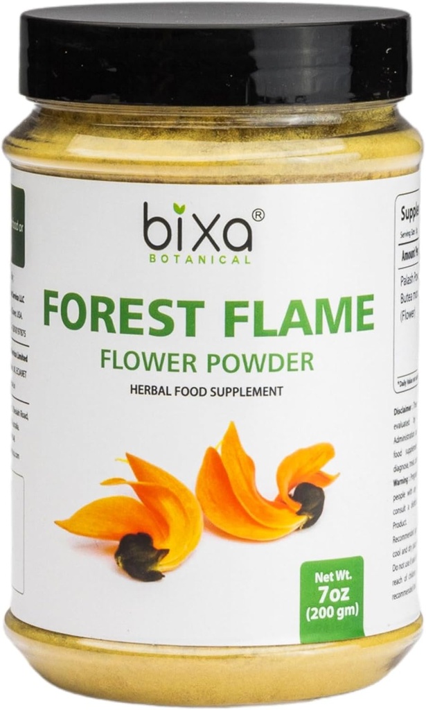 bixa BOTANICAL Forest Flame Tree Powder(Palash/Butea Monosperma)、Harbal Natural Supplement for Men and Women | 7 Oz(200g)