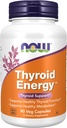 NOW Foodsは、Thyroid EnergyTM、イオダイン、チロシン、セレン、亜鉛、銅、90ベジカプセルを補います。