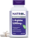 Natrol L-アルギニン 5,000 mg, 男性の健康のための栄養補助食品, L-アルギニンサプリメント, 90 錠, 18 日の供給
