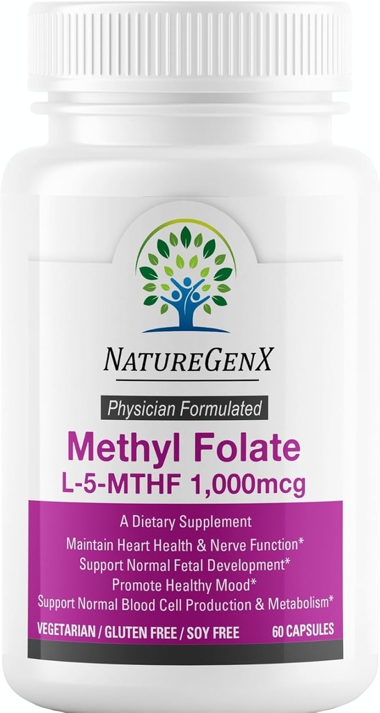 Methylfolate MTHRFの補足- 1000のmcg生物活動的なビタミンB9 (5-MTHF) -サポート妊娠及び胎児の健康- 60のカプセル-グルテンフリー