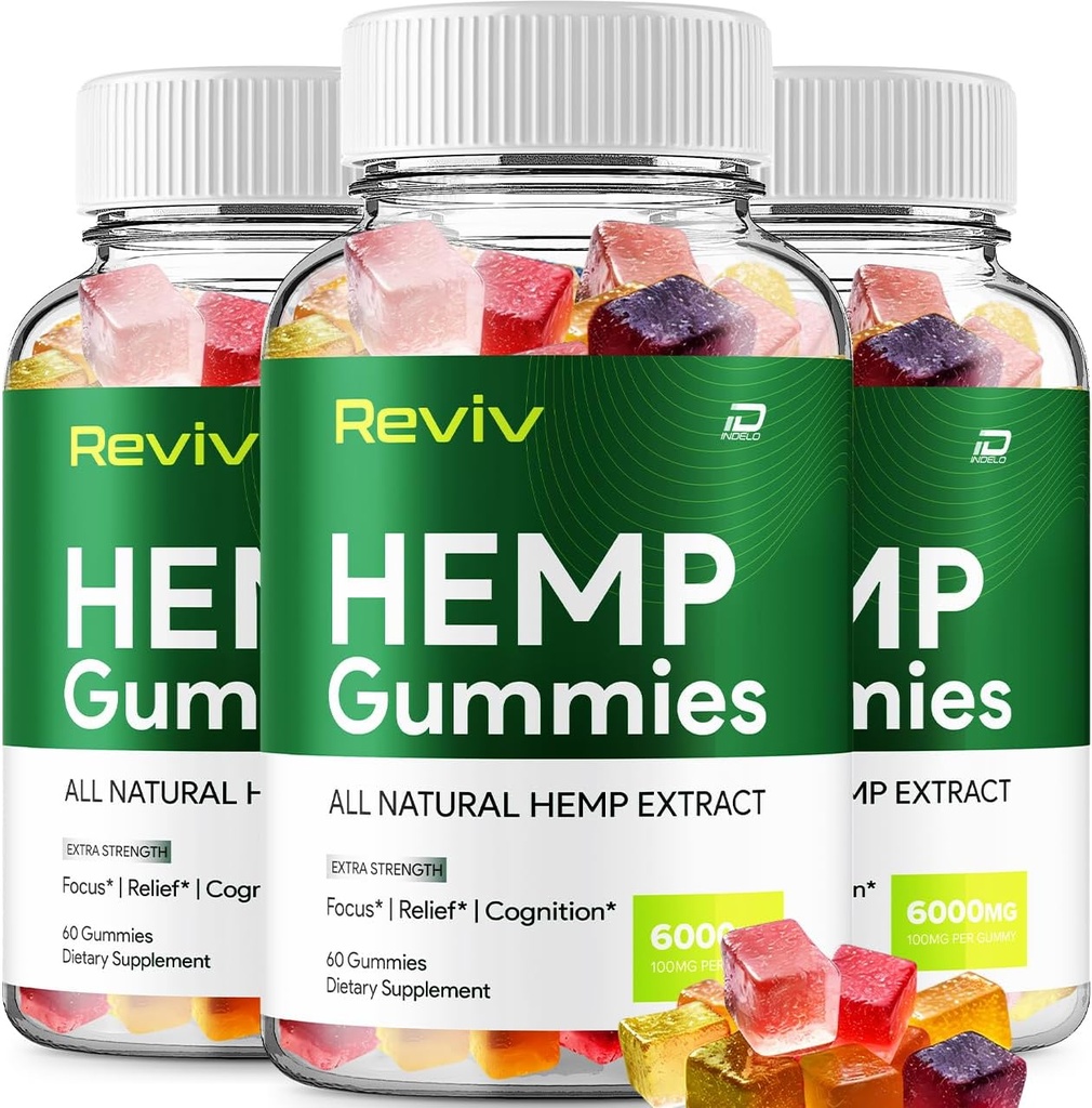 Reviv Hemp - with Hemp Seed Extract RevivHemp Gummies Tinnitus Herbal Supplement, Health and Wellness Support, All Natural Reviv Gummy (3 Pack - 180 Gummies)