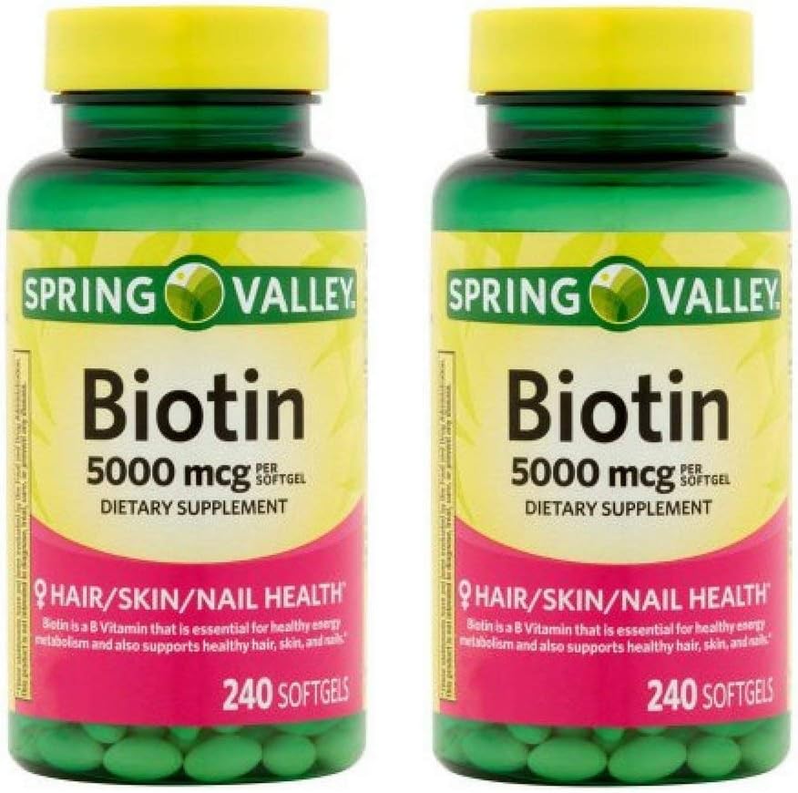 スプリングバレー - ビオチン5000 mcg、スプリングバレーによる240 Softgels(パッケージ2)