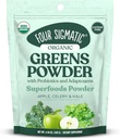 Four Sigmatic Organic Greens Powder | Greens Superfood Powder with Probiotics & Prebiotics | Super Greens with Moringa, Chaga & Turkey Tail | (4.94 oz.)