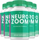 (5パック) Neuro Zoom Brain Boost Supplement、Neuro Zoom Advanced Memory Support Formula、Neuro Zoom Pills Nootropic、NeuroZoomのレビュー(300カプセル)