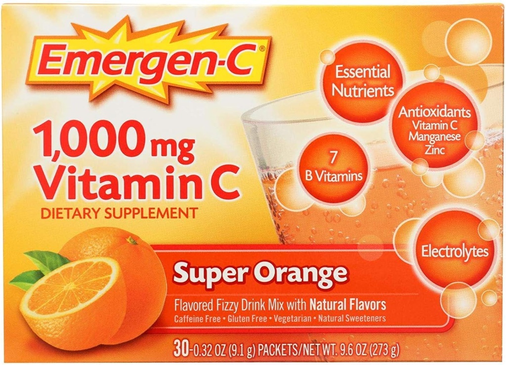 Emergen-C Super Orange, 0.32 Ounce (Pack of 30)