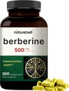 NatureBell Berberine Supplement 500mg | 300 Veggie Capsules, 97% ピュア・ベルベリンHCL – 5:1 ルート・エキス – プラントベース, ビーガン, 非GMO