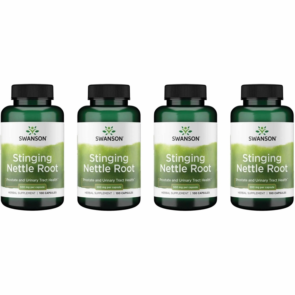 Swanson StingingingingのNettle Root (Urtica Dioica) - 草の補足- (100のカプセル、500mg) (4のパック)
