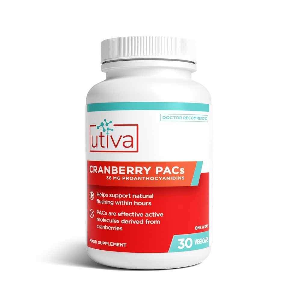 UtivaクランベリーPAC - 臨床的に成分36mgパック抽出物 - 女性のためのUTI防止 - 尿路の健康 - 膀胱の健康のためのクランベリーサプリメントピル、30ベジカプセル