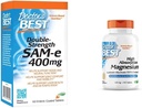 医師のBEST SAM-e 400 mg, ビーガン, グルテンフリー, 大豆フリー, 気分とジョイントサポート, 60 腸コーティング & 高吸収マグネシウムグリシンリジン, 100% ケレートド, GMO非, ビーガン, グルテンフリー