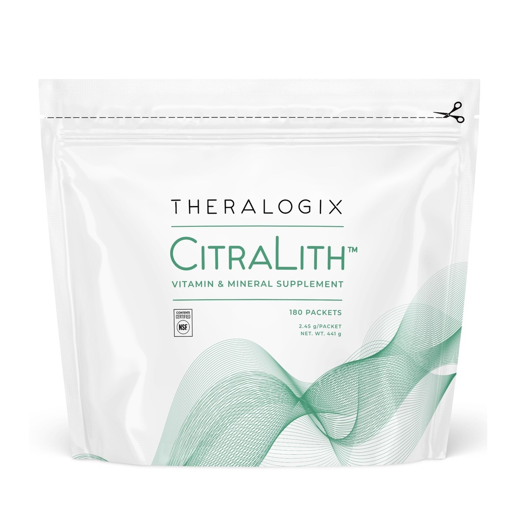Theralogixシトラリスビタミン&ミネラルサプリメント - 90日の供給 - 健康な腎臓機能のための腎臓の健康サポート - マグネシウム、ナトリウム、カリウム、ビタミンB6が含まれています - NSF認定 - 180パケット