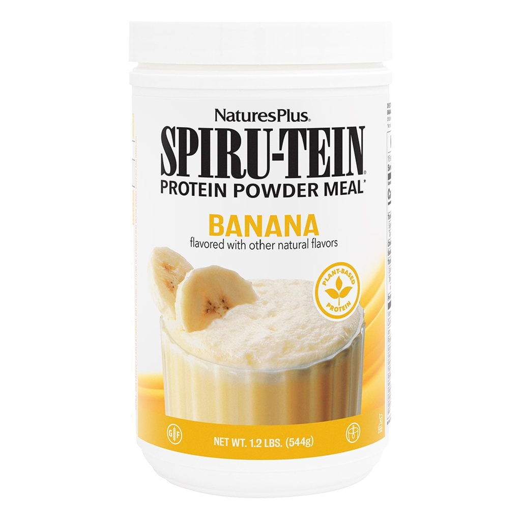 Natures Plus SPIRU-TEIN、バナナ - 1.2 ポンド - 植物ベースのタンパク質シェイク - Non-GMO、ベジタリアン、グルテンフリー - 16 サービング