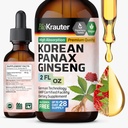 BIO KRAUTER Panax の Ginseng のエキスの液体-韓国の赤い Ginseng の補足アルコールフリー - 免疫サポート - ビーガン、砂糖無料 - 2 Fl.Oz。