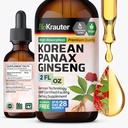 BIO KRAUTER Panax の Ginseng のエキスの液体-韓国の赤い Ginseng の補足アルコールフリー - 免疫サポート - ビーガン、砂糖無料 - 2 Fl.Oz。