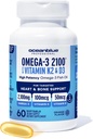 Oceanblue のビタミン K2 およびビタミン D3-60 の計算と専門の Omega-3 2100 - EPA、DHA 及び DPA の三重力の Burpless の魚油 Omega-3 の補足-野生のキャッチ-オレンジ味、30 のサービング