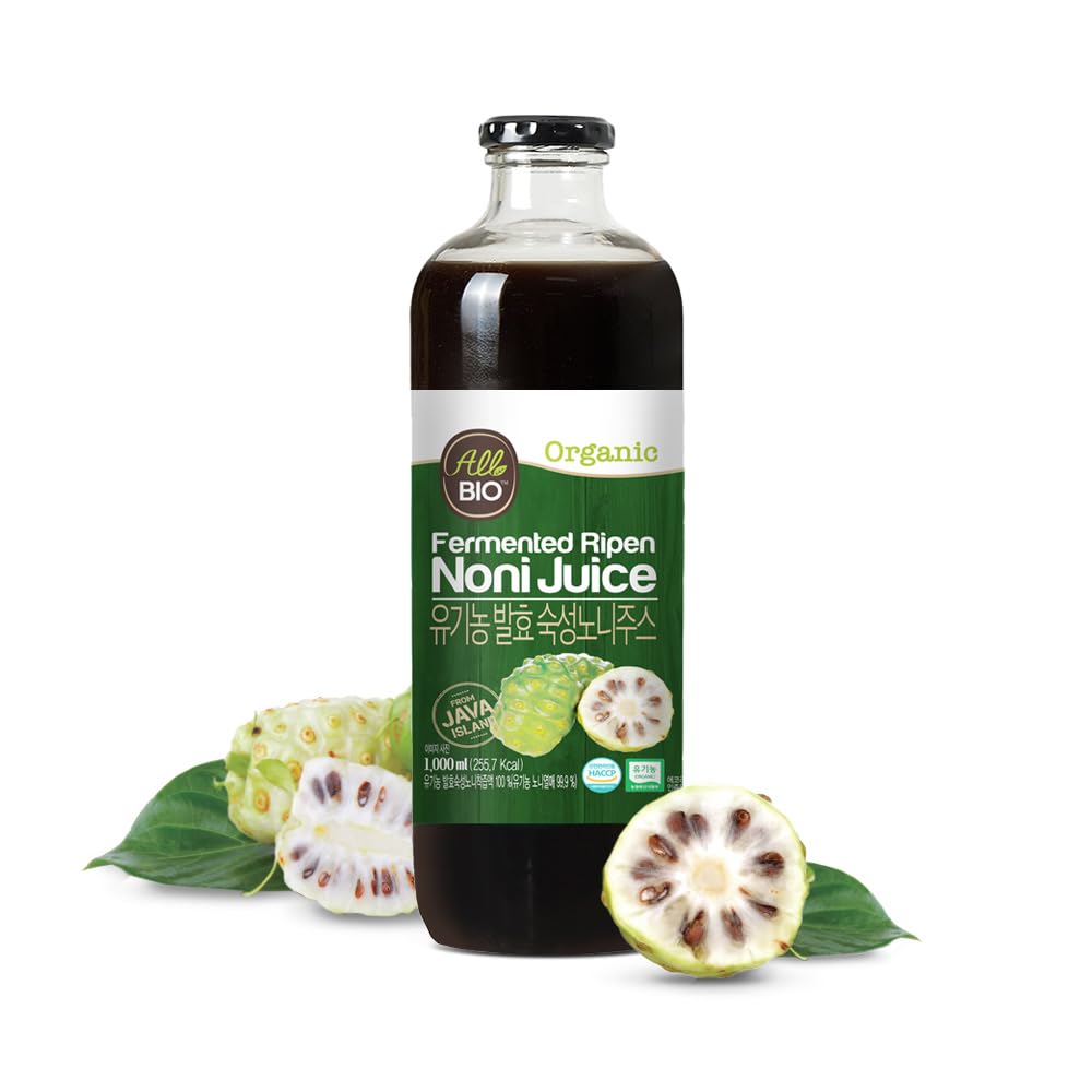 JavaオーガニックNONIジュースエキス - 33.8 fl oz(1L)ボトル - 100%純粋なレスベラトロール&発酵ノーニ by ALLBIO